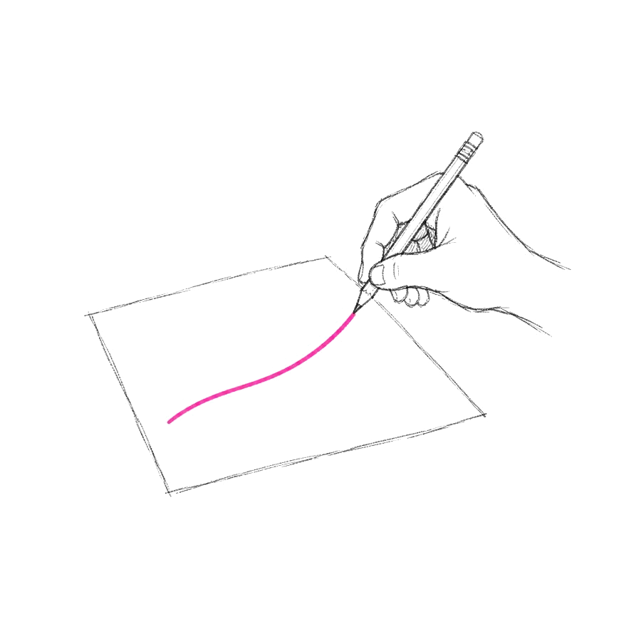 Hand drawing a rising curve
